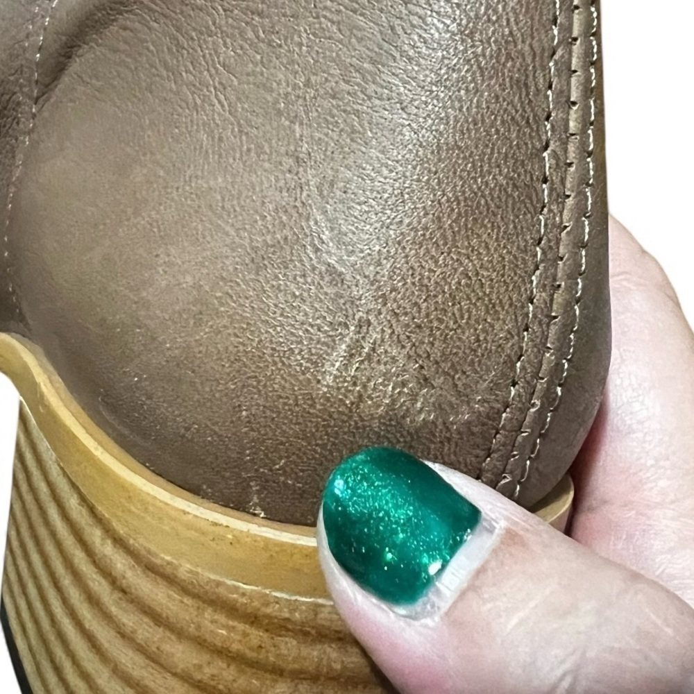Anthropologie Leather Slouchy Ankle Boot Womens 5.5 Boho Chic Neutral Minimalist - Picture 6 of 10